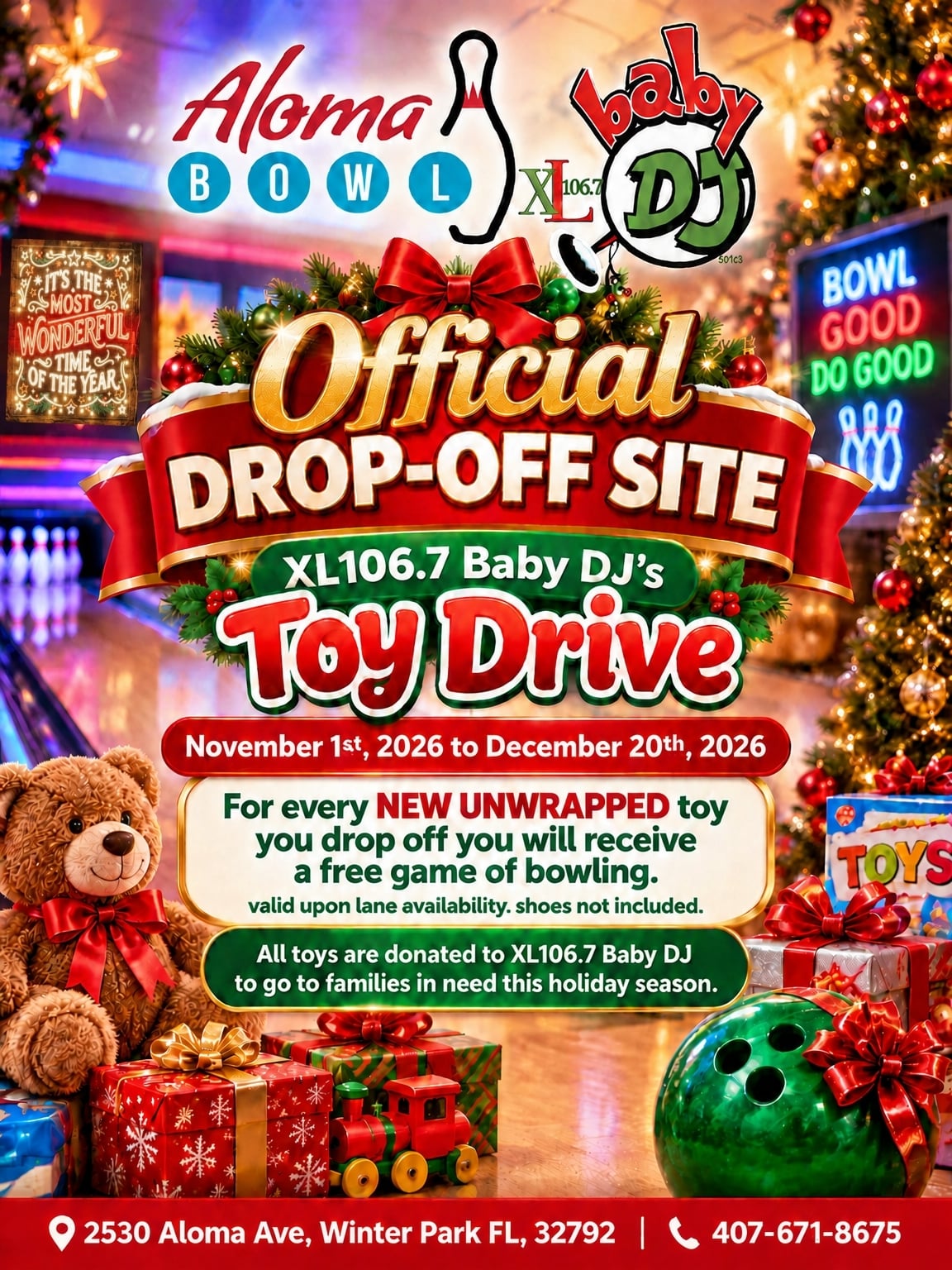 Aloma Toy Drive Flyer 26